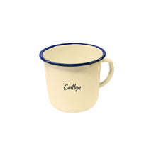Load image into Gallery viewer, Set of 4 Camping Mugs Bowls 12cm Jumbo Personalised Colour Pannikin Travel Picnic Mug Enamel Rustic Cups - fair-dinkum-gifts