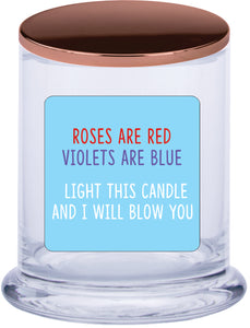 Roses are red violets are blue light this candle and I will blow you Scented Candle CRU05-01-12198