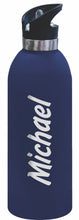 Load image into Gallery viewer, 1 LITRE Personalised Drink Bottle LARGE Stainless Steel Laser Engraved Colour Rubber Paint Coating Matte - fair-dinkum-gifts