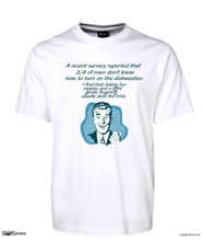 Load image into Gallery viewer, A Recent Survey Reported That 3-4 Of Men Don't Know How To Turn On The Dishwasher T-Shirt CRU01-1HT-12165