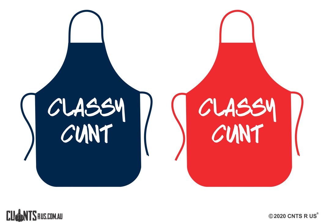 Classy Cunt Apron NO POCKET - Choose From Red or Navy Blue CRU06-01-28000