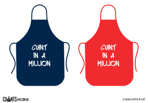 Cunt In A Million Apron NO POCKET - Choose From Red or Navy Blue CRU06-01-28001