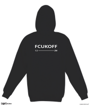 Load image into Gallery viewer, FCUKOFF 1.5 Metres Social Distancing Black Hoodie Jumper CRU01-TP212H-30000