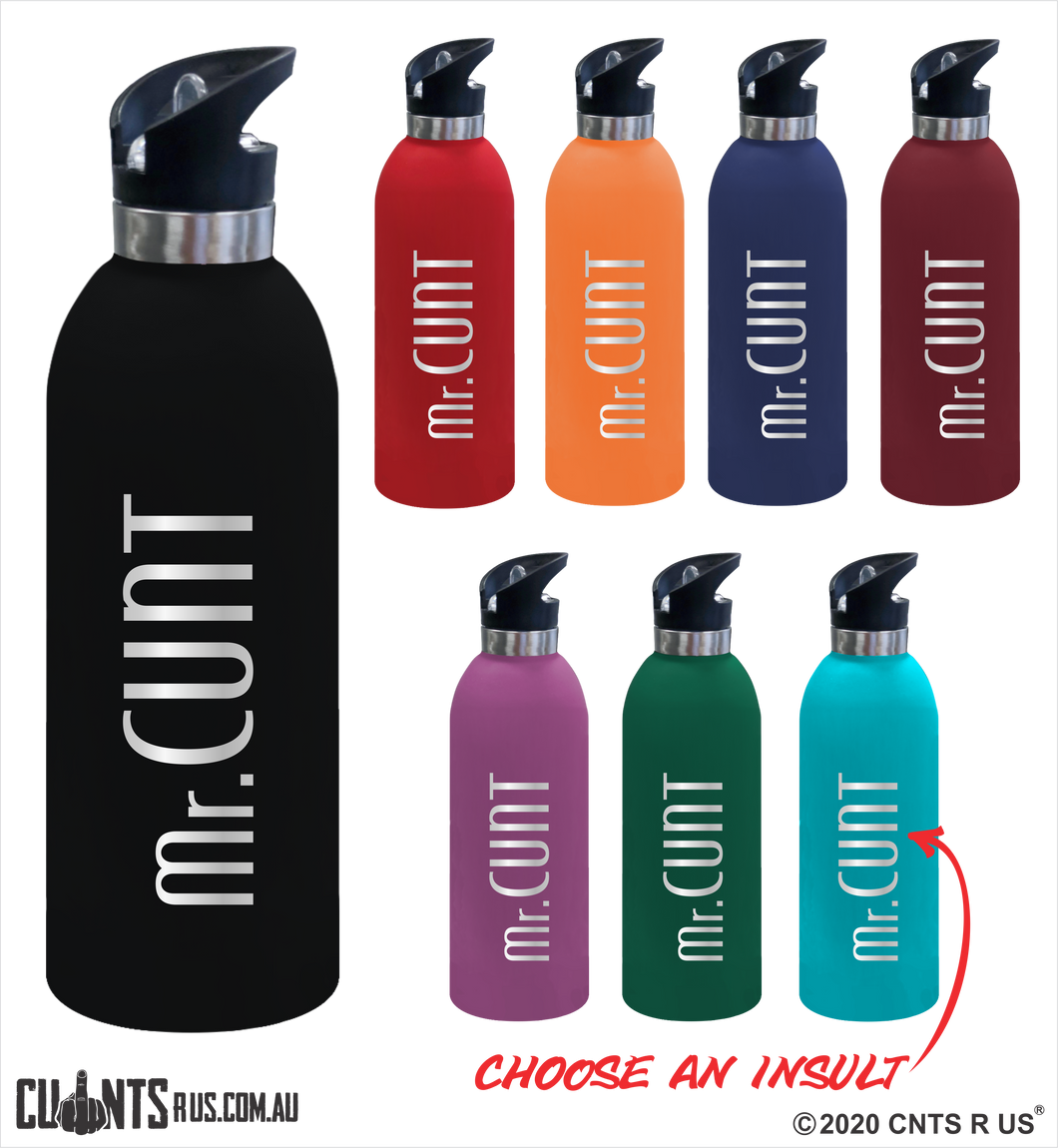 Mr Cunt 1 Litre Drink Bottle Laser Engraved Gift - CRU08-68-21002