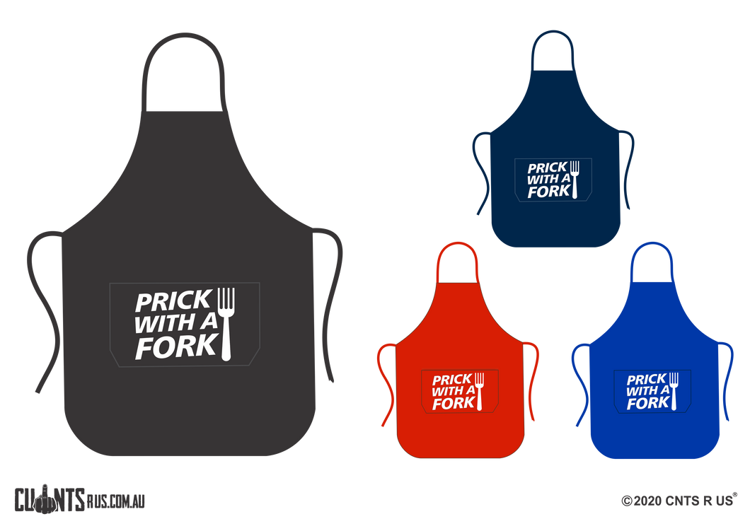 Prick With A Fork Apron With Pockets - Choose From Black, Red, Navy or Royal Blue CRU06-03-27009