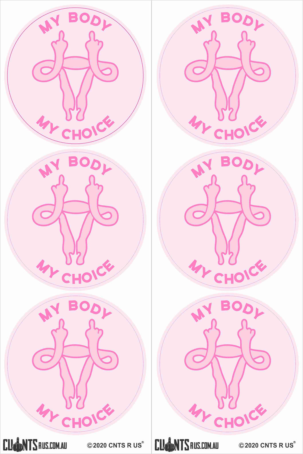 My Body My Choice Stickers CRU18-23R-11062