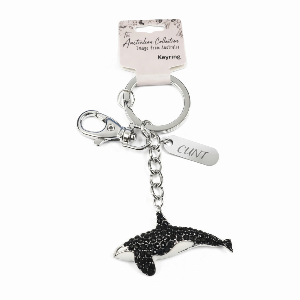 Bling Keyring - Orca with C U N T tag – Cunts R Us