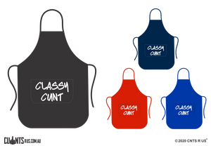 Classy Cunt Apron With Pockets - Choose From Black, Red, Navy or Royal Blue CRU06-03-27000
