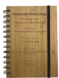 Corporate Email Lingo Eco Friendly Bamboo Notebook