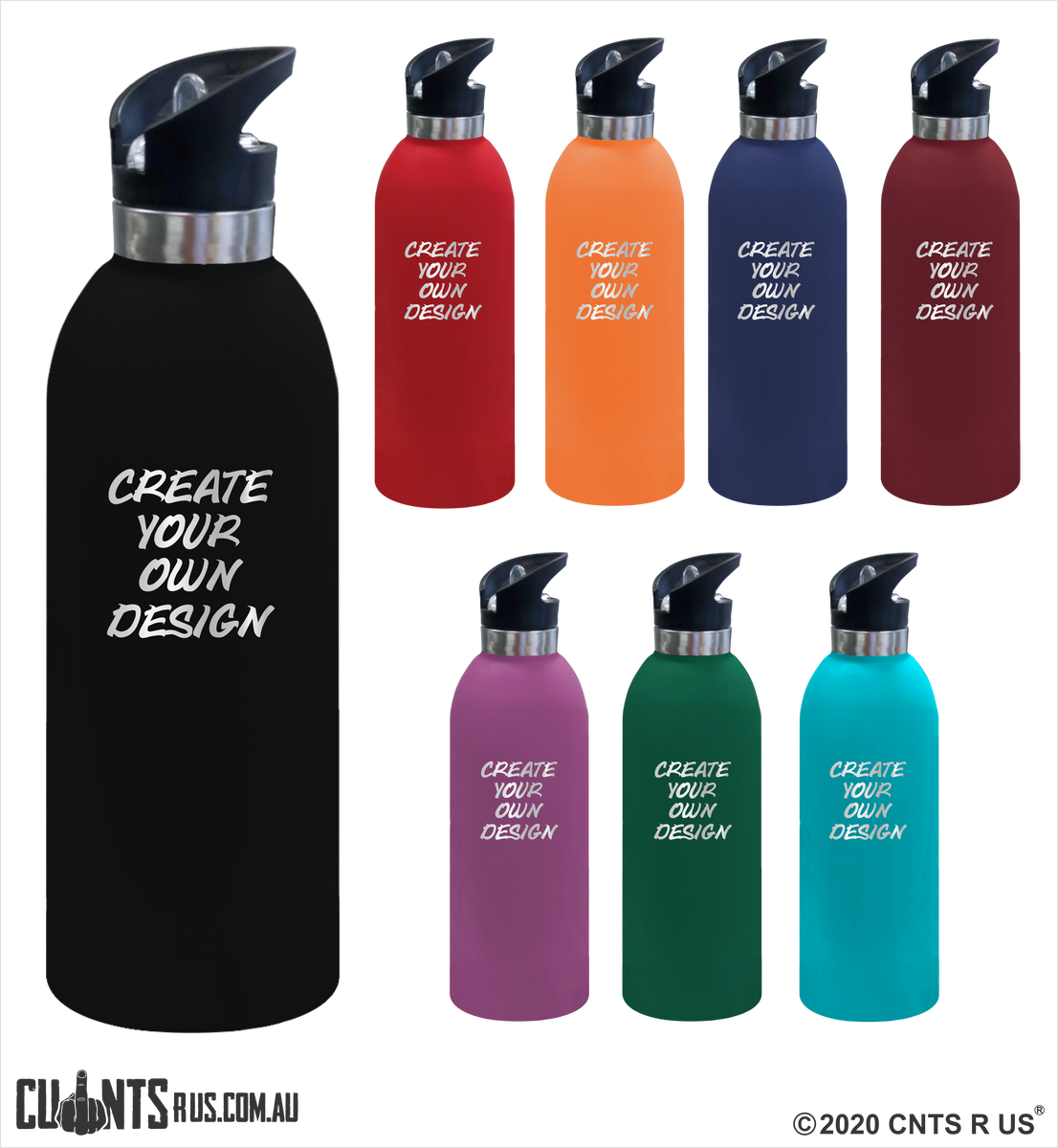 1 LITRE Personalised Drink Bottle – Cunts R Us