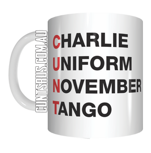 Charlie Uniform November Tango Cunt Acronym Phonetic Coffee Mug Gift CRU07-92-8196
