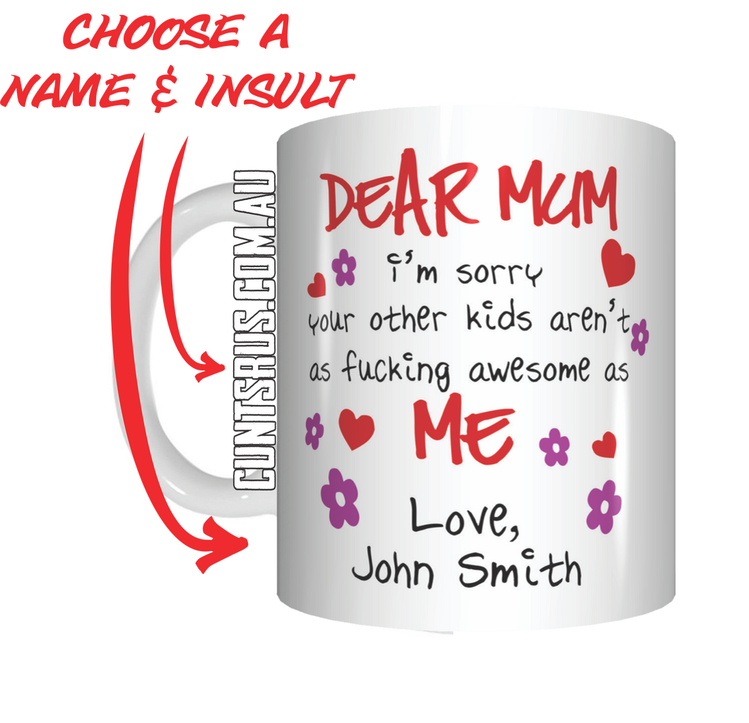 Personalised Dear Mum Fucking Awesome Mother's Day Coffee Mug Gift CRU07-92-12005