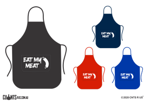 Eat My Meat Apron With Pockets - Choose From Black, Red, Navy or Royal Blue CRU06-03-27004