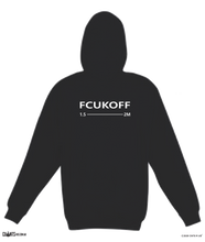 Load image into Gallery viewer, FCUKOFF 1.5 Metres Social Distancing Black Hoodie Jumper CRU01-TP212H-30000

