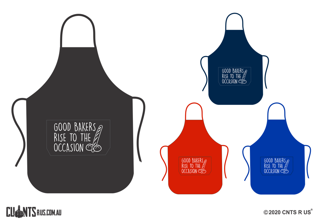 Good Bakers Rise To The Occasion Apron With Pockets - Choose From Black, Red, Navy or Royal Blue CRU06-03-27005