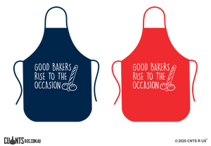 Good Bakers Rise To The Occasion Apron NO POCKET - Choose From Red or Navy Blue CRU06-01-28005