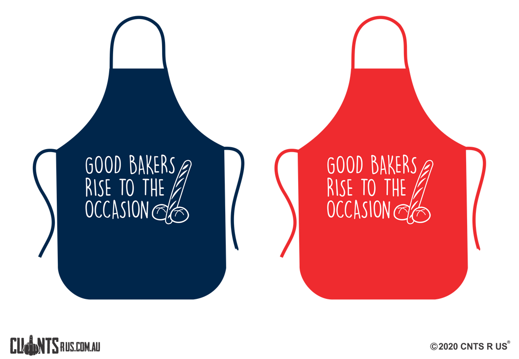 Good Bakers Rise To The Occasion Apron NO POCKET - Choose From Red or Navy Blue CRU06-01-28005