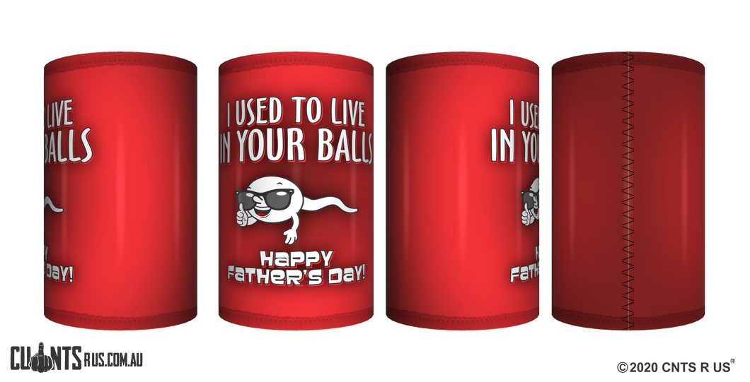 I Used To Live In Your Balls Father's Day Stubby Holder CRU26-40-12101
