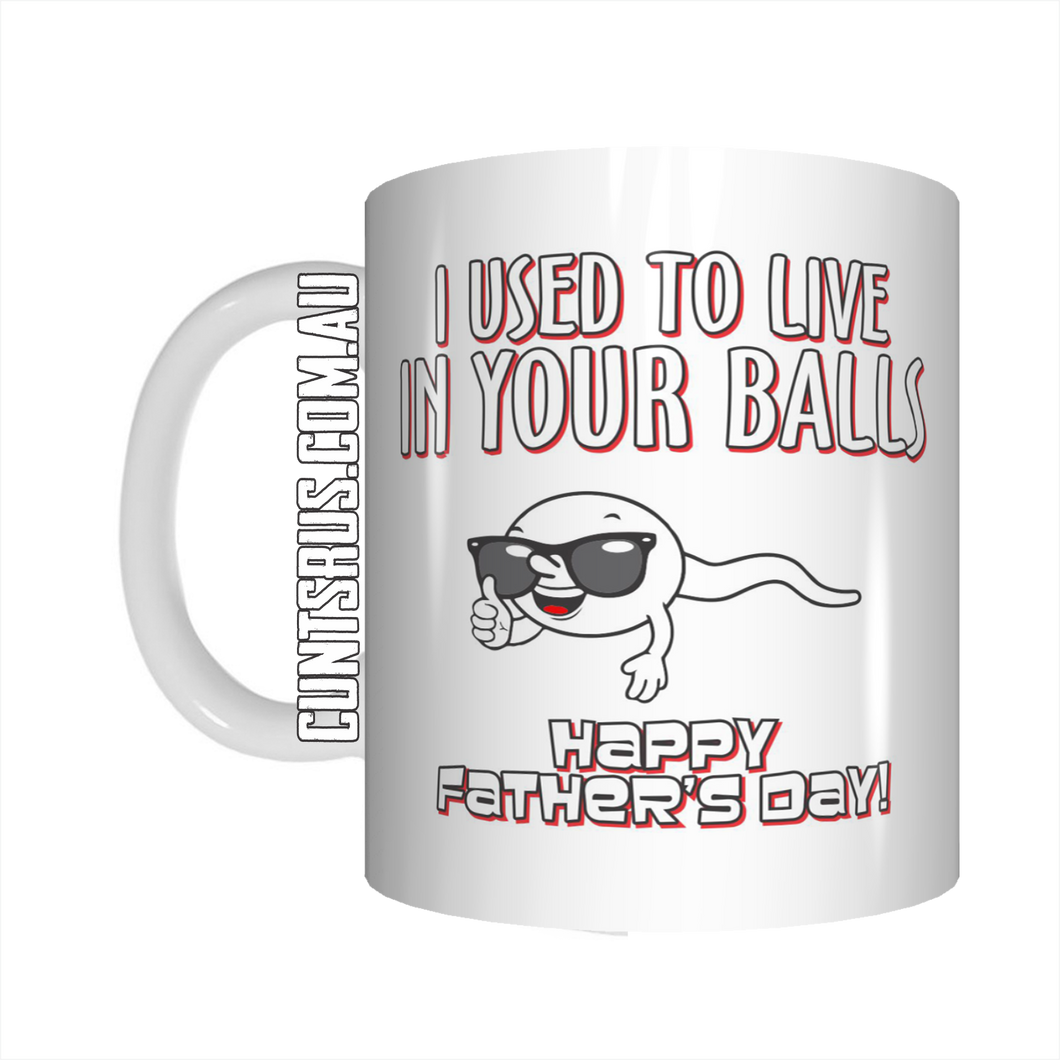 I Used To Live In Your Balls Coffee Mug Gift Sperm Rude Mugs For Father's Day CRU07-92-12101