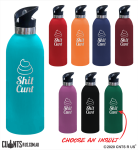 Shit Cunt 1 Litre Drink Bottle Laser Engraved Gift - CRU08-68-21009