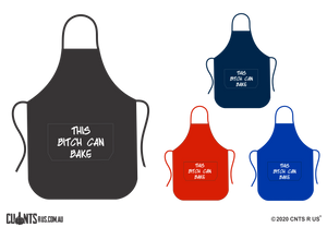 This Bitch Can Bake Apron With Pockets - Choose From Black, Red, Navy or Royal Blue CRU06-03-27010