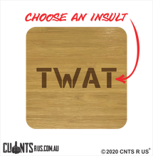 Load image into Gallery viewer, Set of 4 TWAT Coasters - CRU28-BB-29011
