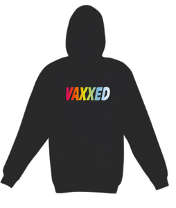 VAXXED Black Hoodie With Coloured Letters FDG01-TP212H-23036