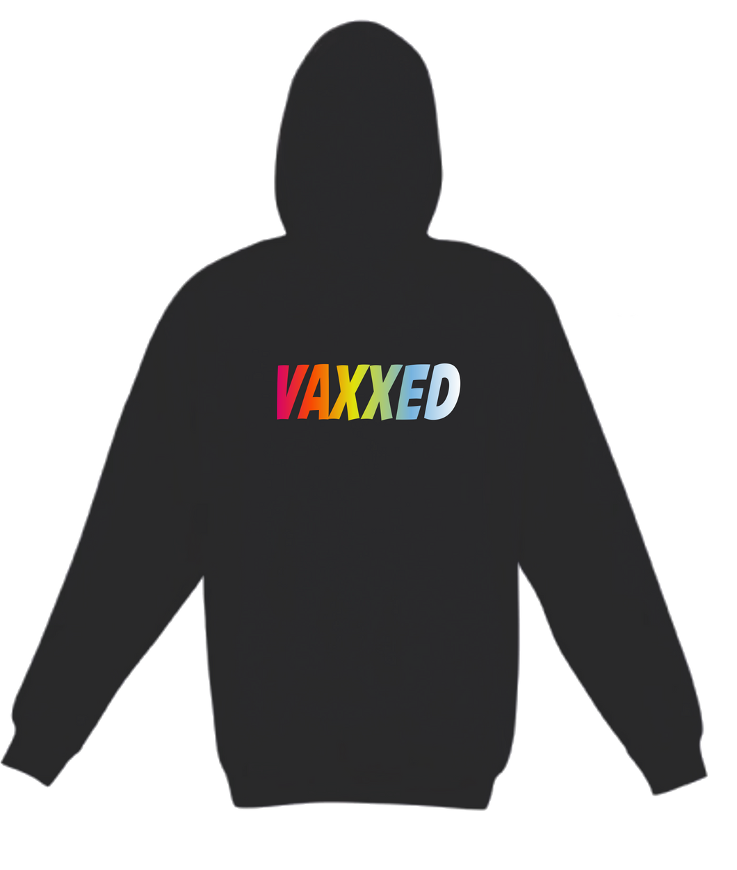 VAXXED Black Hoodie With Coloured Letters FDG01-TP212H-23036