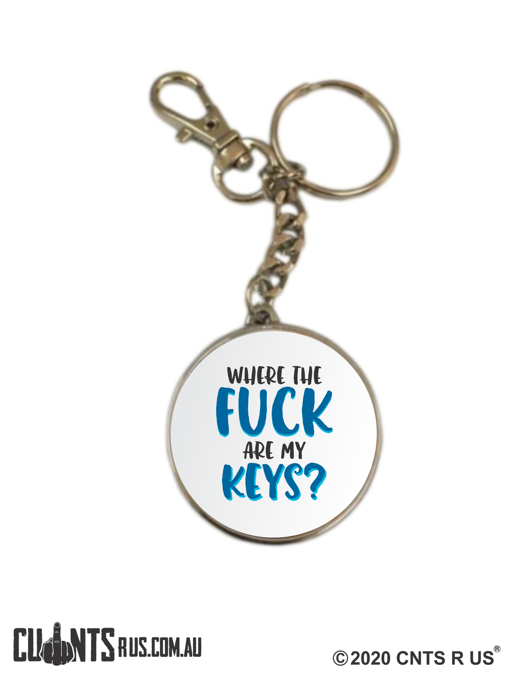 Where The Fuck Are My Keys Classic Double Sided Keyring CRU17-32-51001